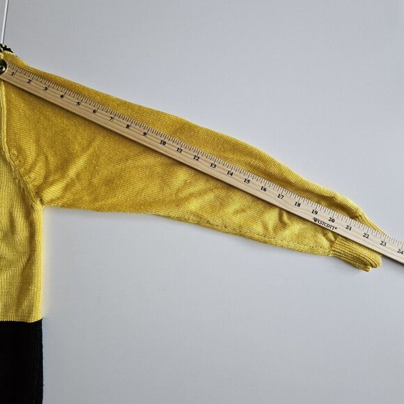 Viti Sweater Women M Black Yellow LS Crewneck Floral Y2K VTG Vintage Whimsical - Picture 5 of 14